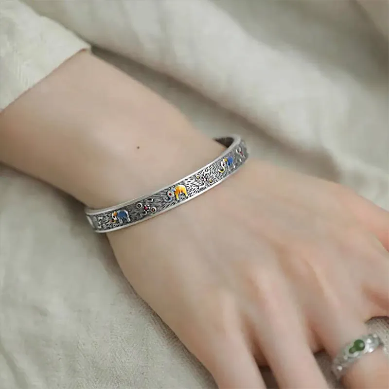 Ascending 999 Fine Silver Bangles Women's-7