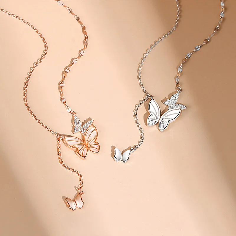 Ascending S925 Silver Necklaces Women's-2