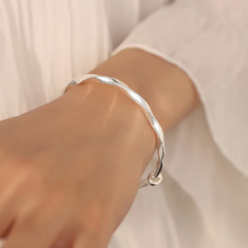 Ascending 999 Fine Silver Bangles Women's-4