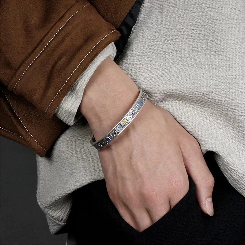 Ascending 999 Fine Silver Bangles Women's-6