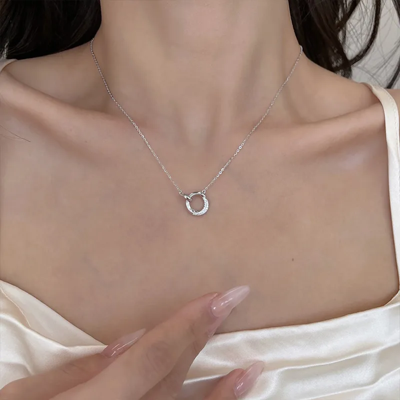 Ascending S925 Silver Synthetic Cubic Zirconia Necklaces Women's-5