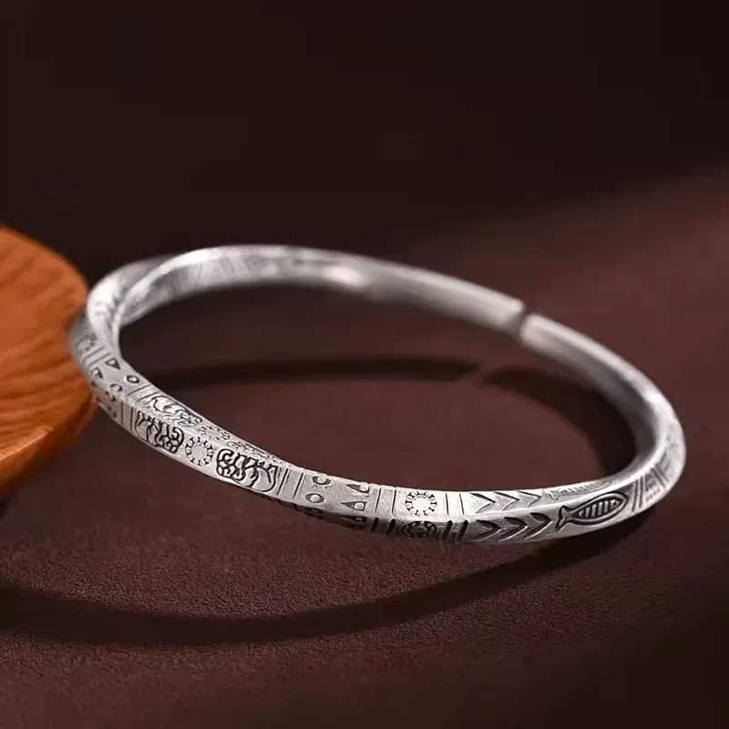 Ascending S999 Fine Silver Bangles Unisex-2