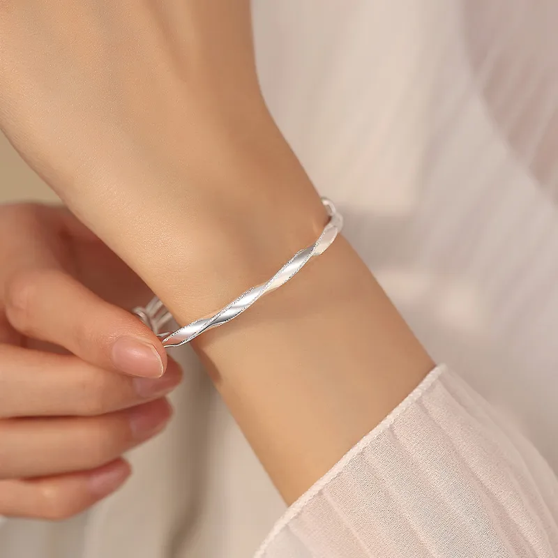 Ascending 999 Fine Silver Bangles Women's-3