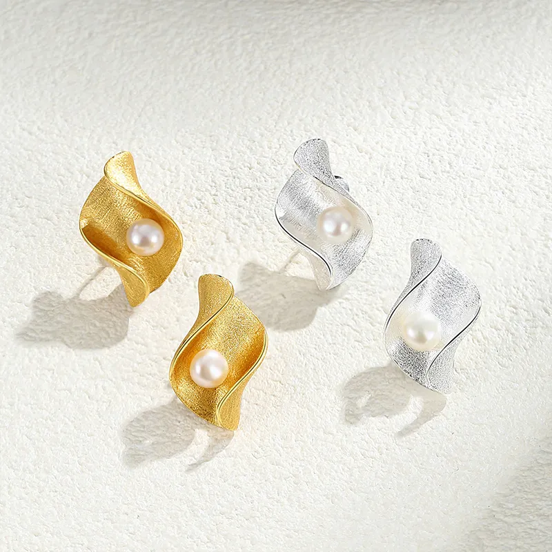 Ascending S925 Silver Stud Earrings Women's-1