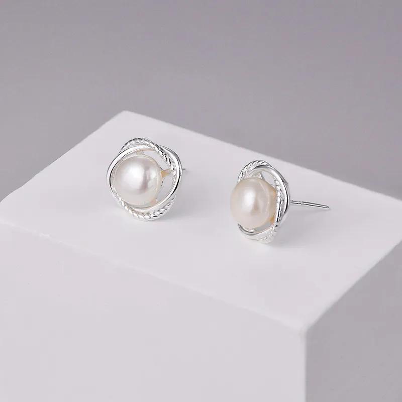 Ascending 999 Fine Silver Stud Earrings Women's-2