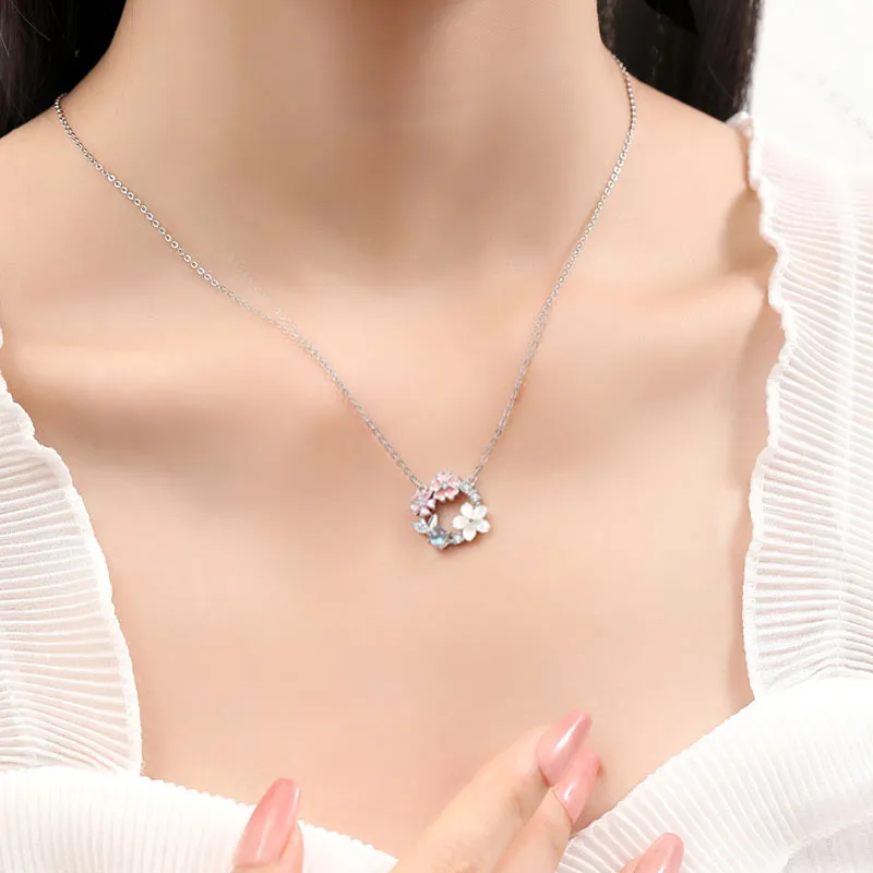 Ascending S925 Silver Necklaces Women's Good Luck Box-1