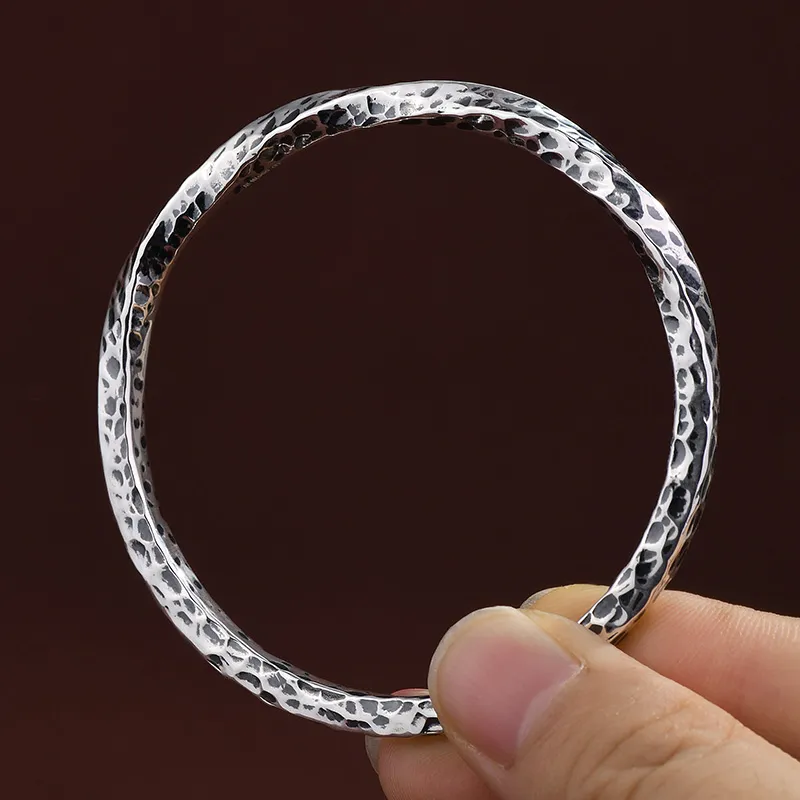 Ascending S999 Fine Silver Bangles Unisex-4