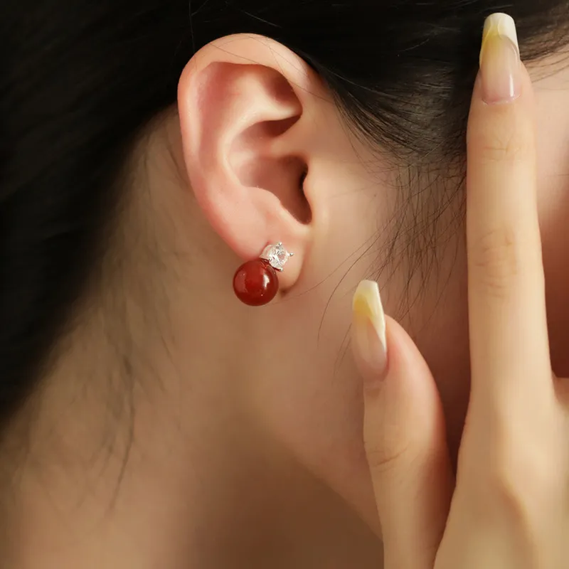 Ascending Agate Stud Earrings Women's-7
