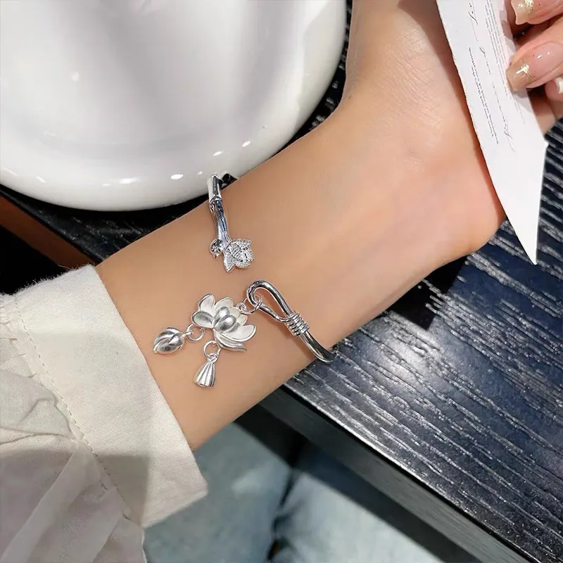 Ascending S999 Fine Silver Sterling Silver Bracelets Women's-7