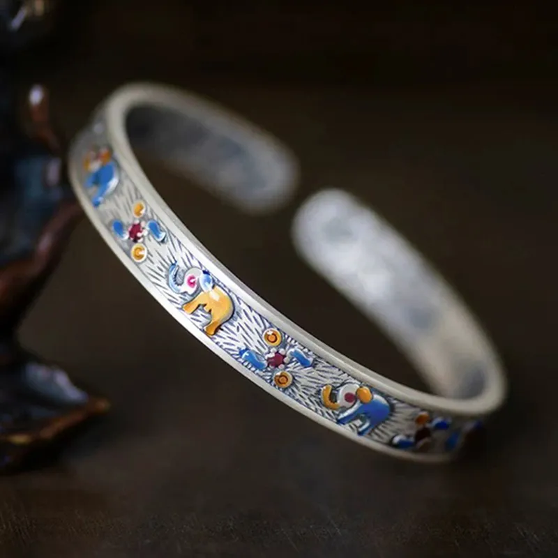 Ascending 999 Fine Silver Bangles Women's-3