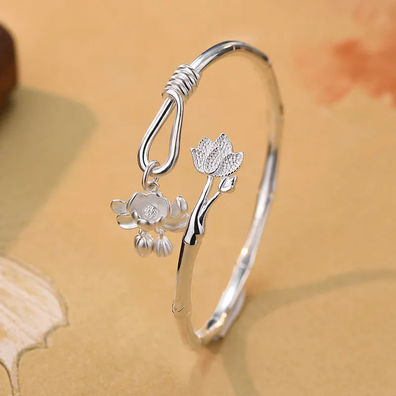 Ascending S999 Fine Silver Sterling Silver Bracelets Women's-2