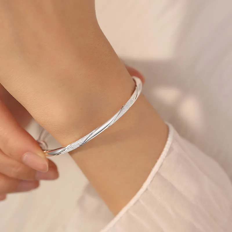 Ascending 999 Fine Silver Bangles Women's-3