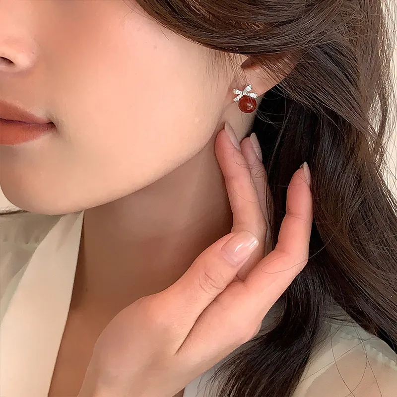 Ascending Agate Stud Earrings Women's-7