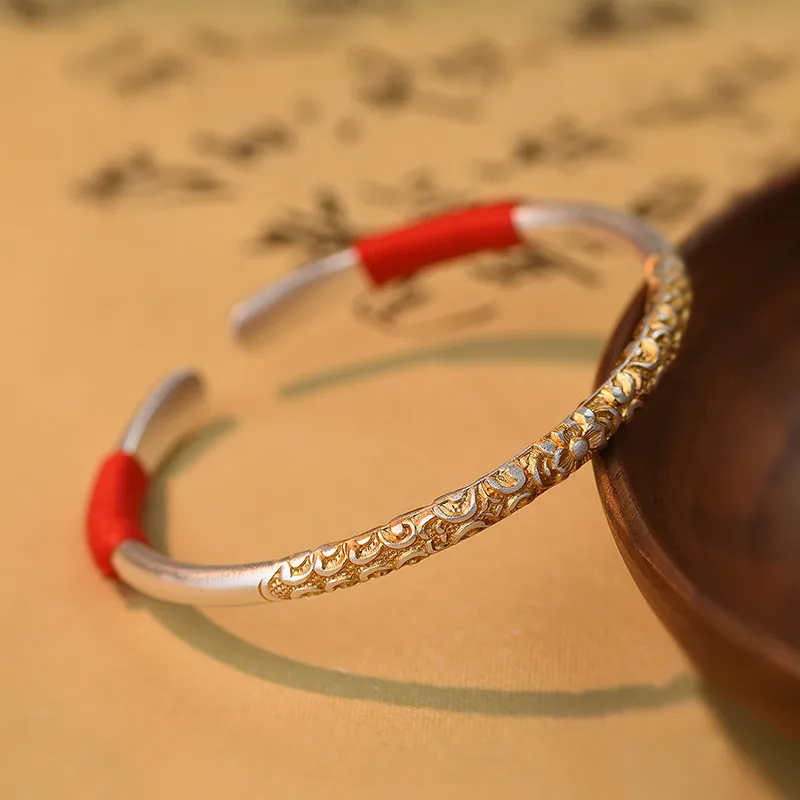 Ascending S999 Fine Silver Bangles Unisex-6
