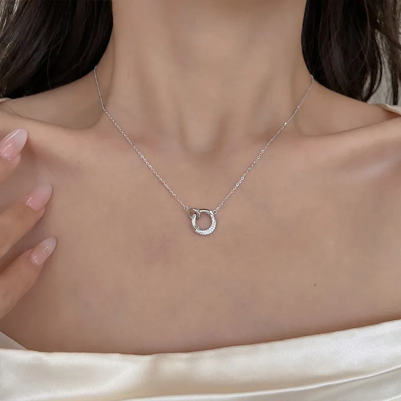 Ascending S925 Silver Synthetic Cubic Zirconia Necklaces Women's-8