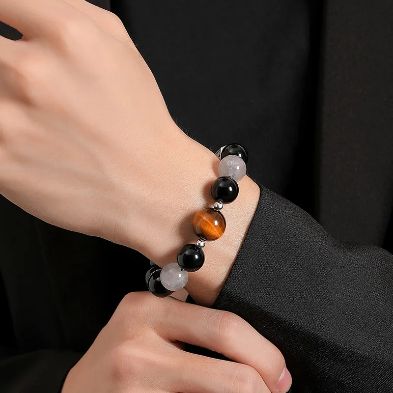 Ascending Obsidian Bracelets Unisex-4