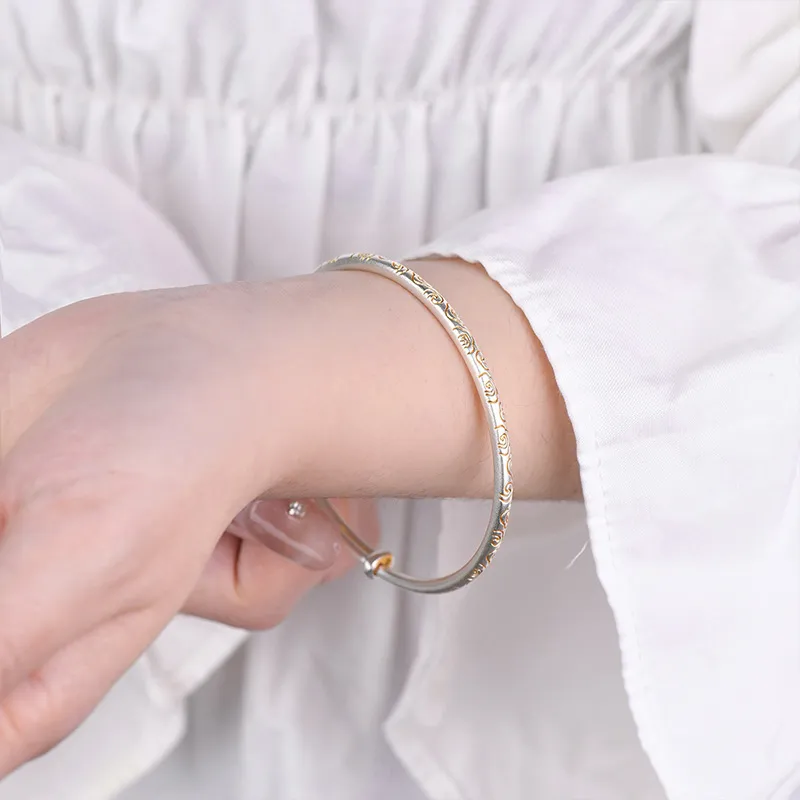 Ascending 999 Fine Silver Bangles Unisex-5