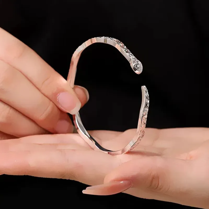 Ascending S999 Fine Silver Bangles Women's-7