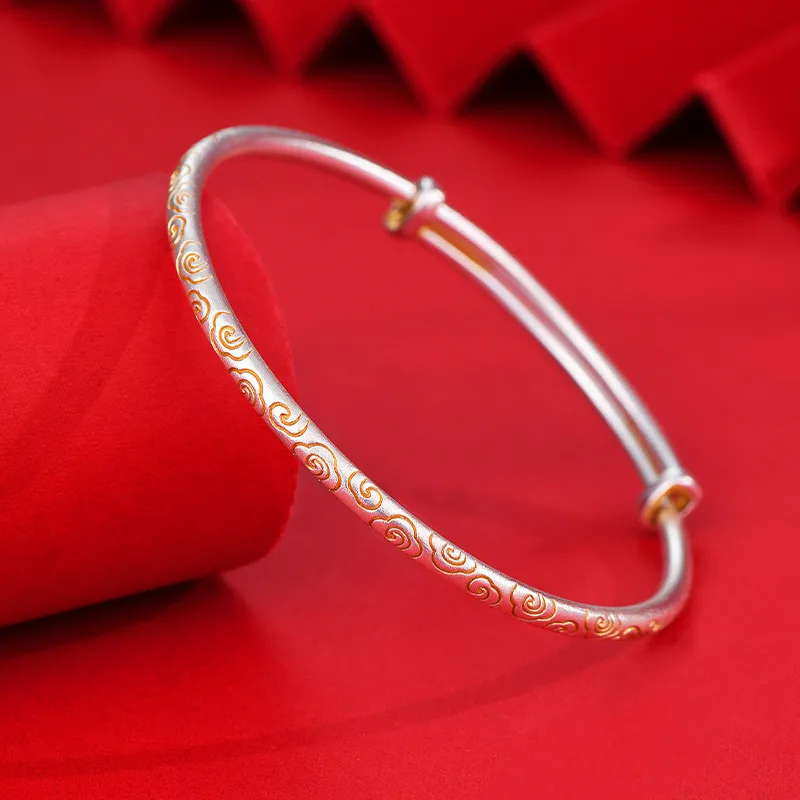 Ascending 999 Fine Silver Bangles Unisex-1