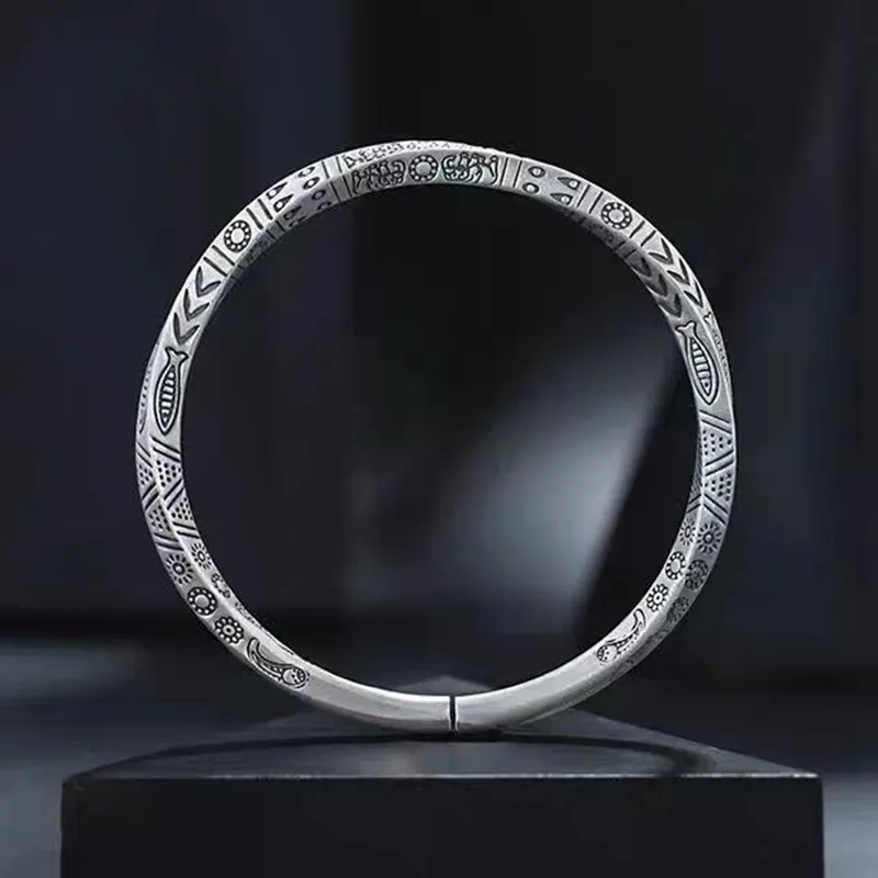 Ascending S999 Fine Silver Bangles Unisex-4