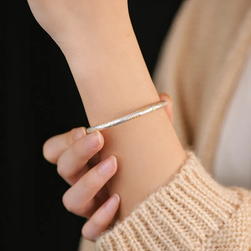 Ascending Foot Silver 990 Bangles Women's-6