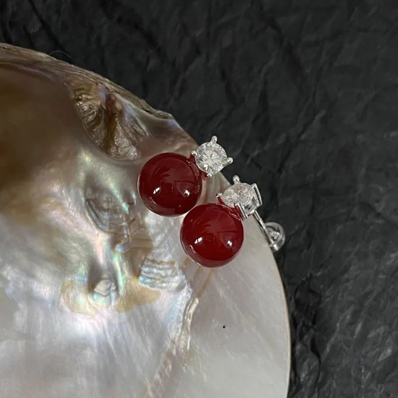 Ascending Agate Stud Earrings Women's-9