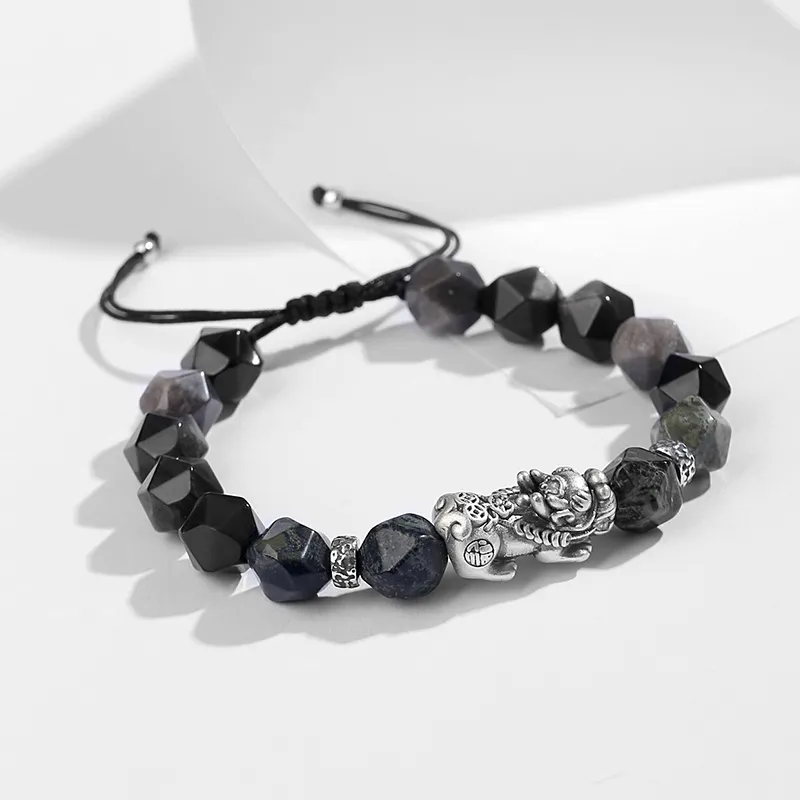 Ascending Obsidian Bracelets Unisex-3