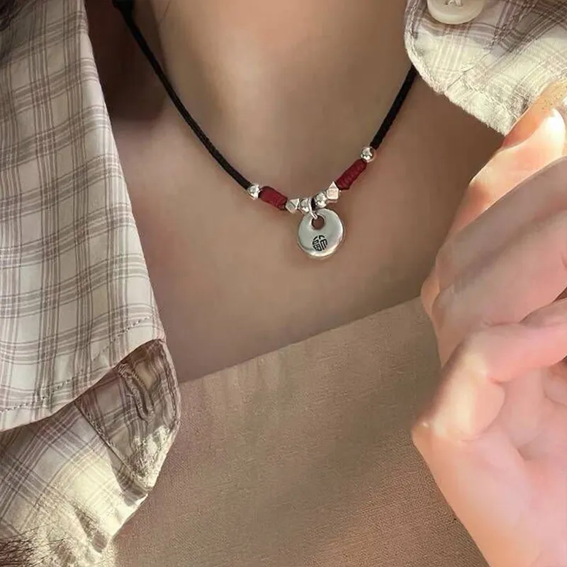 Ascending S999 Fine Silver Necklaces Unisex Box # Good Luck-7