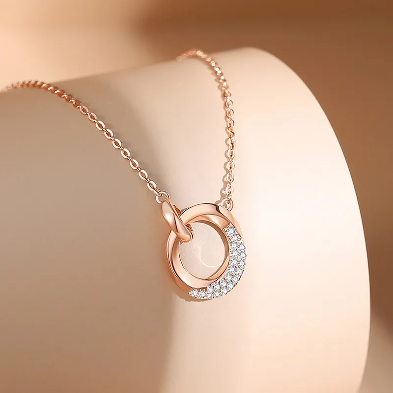 Ascending S925 Silver Synthetic Cubic Zirconia Necklaces Women's-2