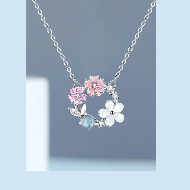 Ascending S925 Silver Necklaces Women's Good Luck Box-2