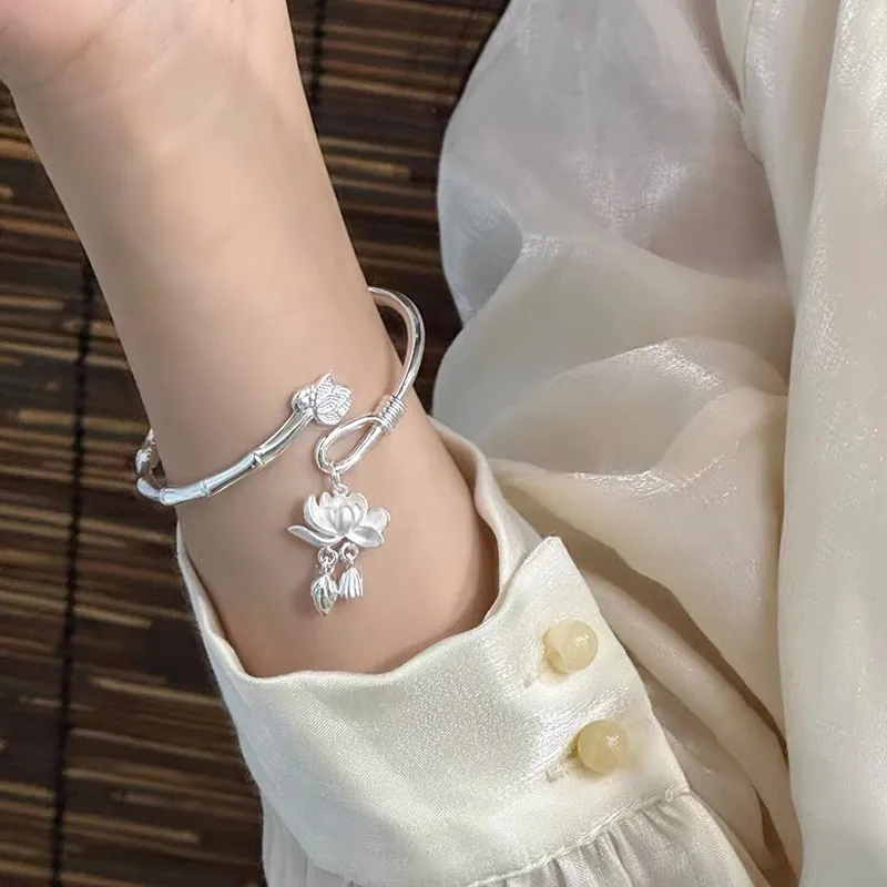Ascending S999 Fine Silver Sterling Silver Bracelets Women's-4