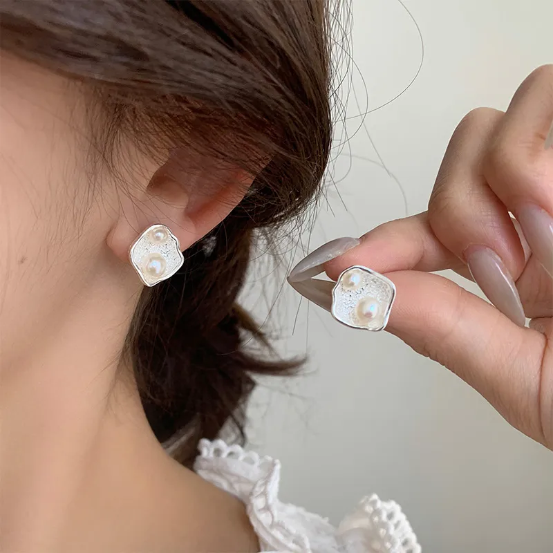 Ascending S925 Silver Stud Earrings Women's-2