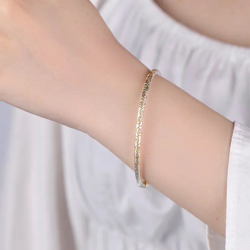 Ascending 999 Fine Silver Bangles Unisex-6