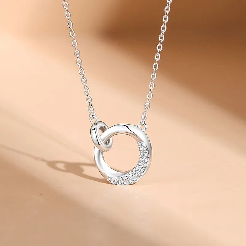 Ascending S925 Silver Synthetic Cubic Zirconia Necklaces Women's-4