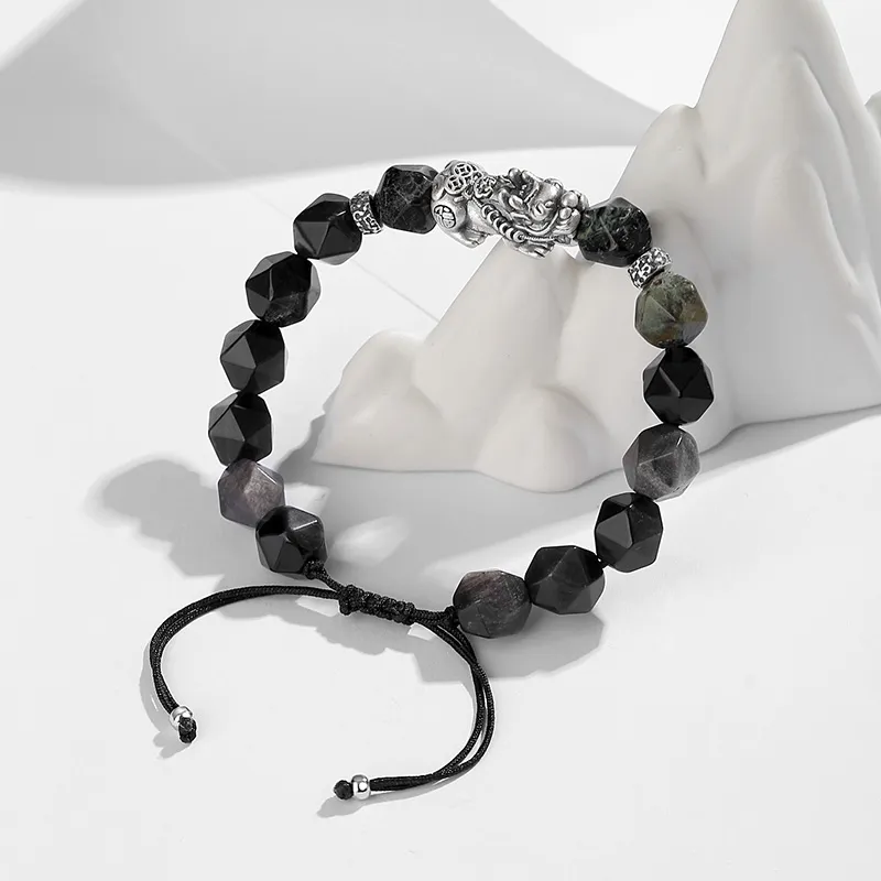 Ascending Obsidian Bracelets Unisex-2