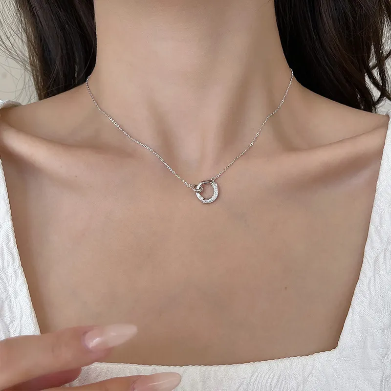 Ascending S925 Silver Synthetic Cubic Zirconia Necklaces Women's-7