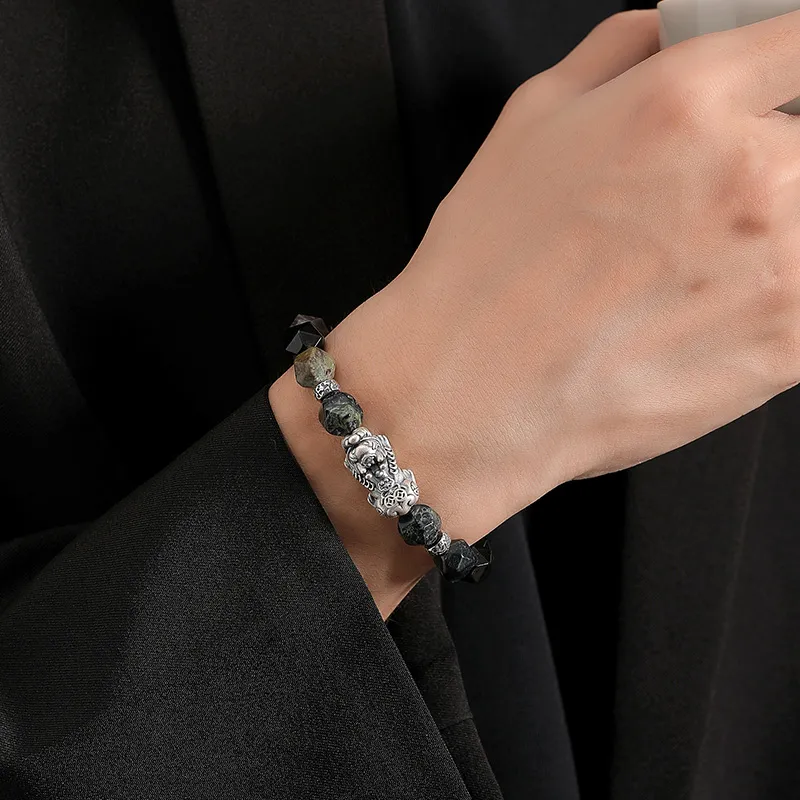 Ascending Obsidian Bracelets Unisex-1