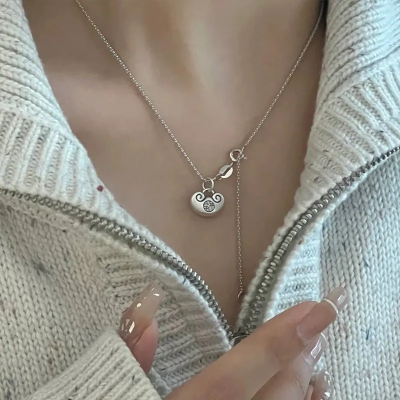 Ascending S925 Silver Necklaces Women's-4