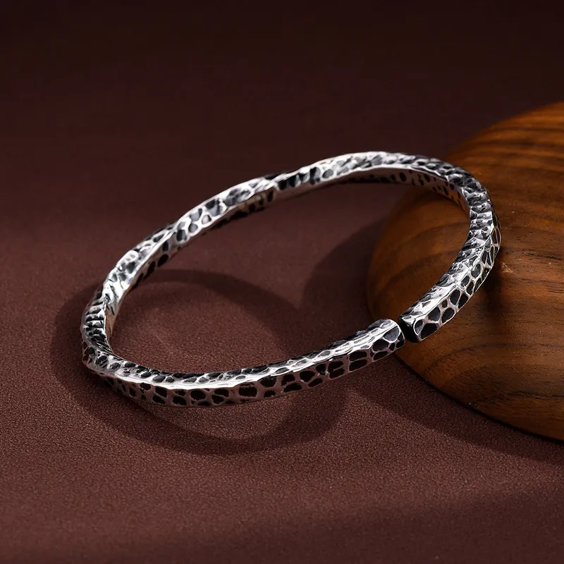 Ascending S999 Fine Silver Bangles Unisex-1