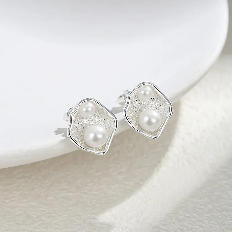 Ascending S925 Silver Stud Earrings Women's-4