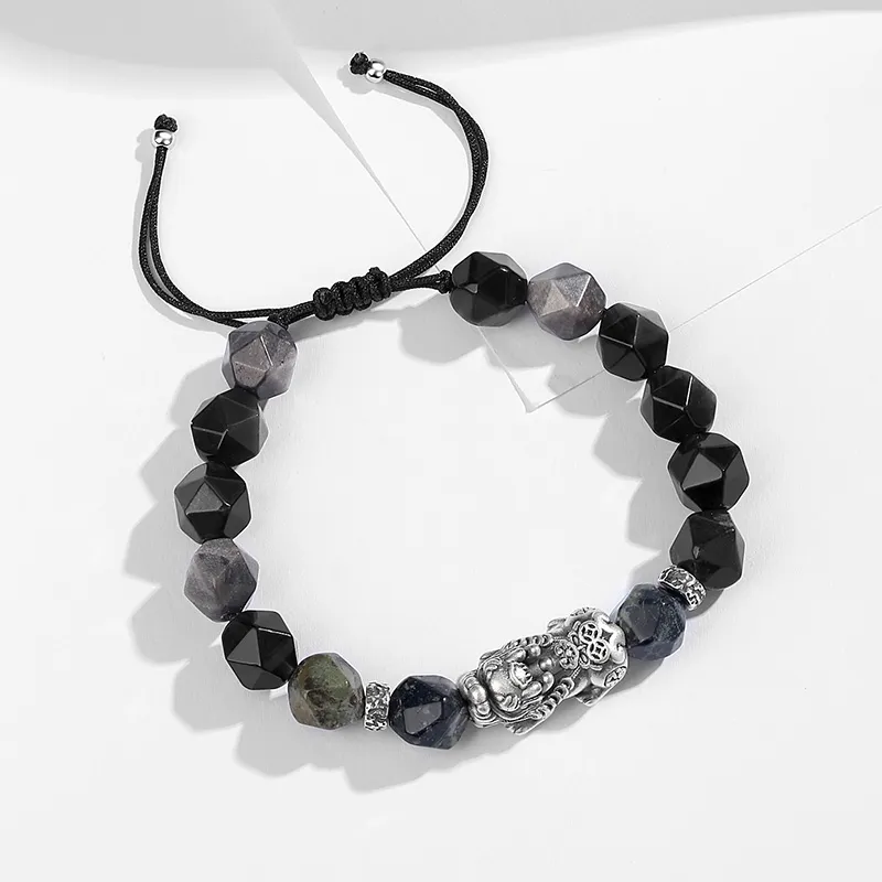 Ascending Obsidian Bracelets Unisex-5