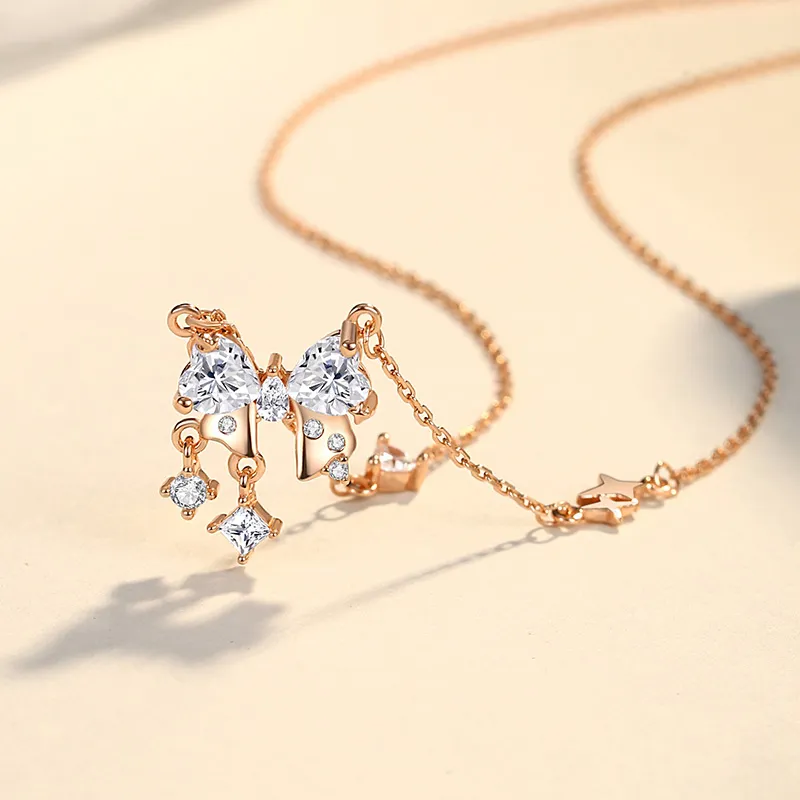Ascending S925 Silver Necklaces Women's-10