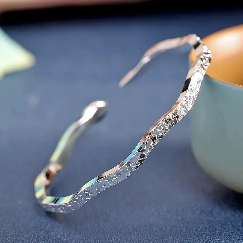 Ascending S999 Fine Silver Bangles Women's-5