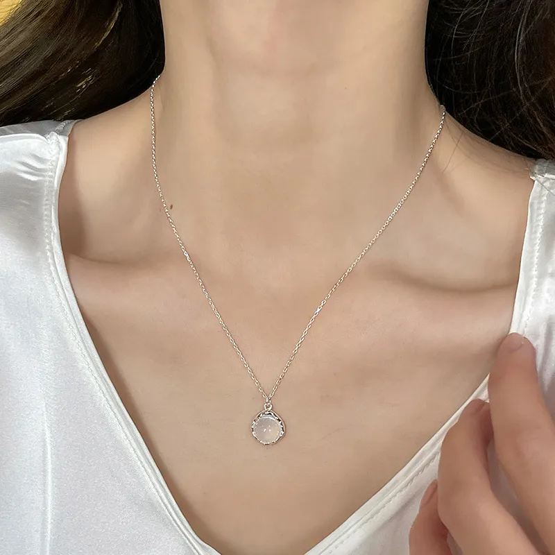Ascending Chalcedony Jade Necklaces Women's-5