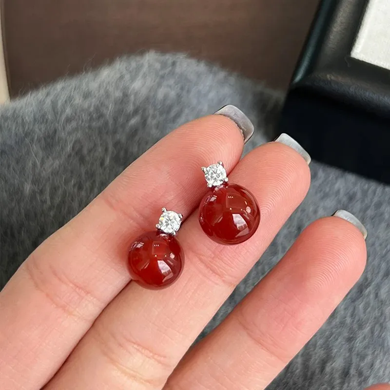 Ascending Agate Stud Earrings Women's-2