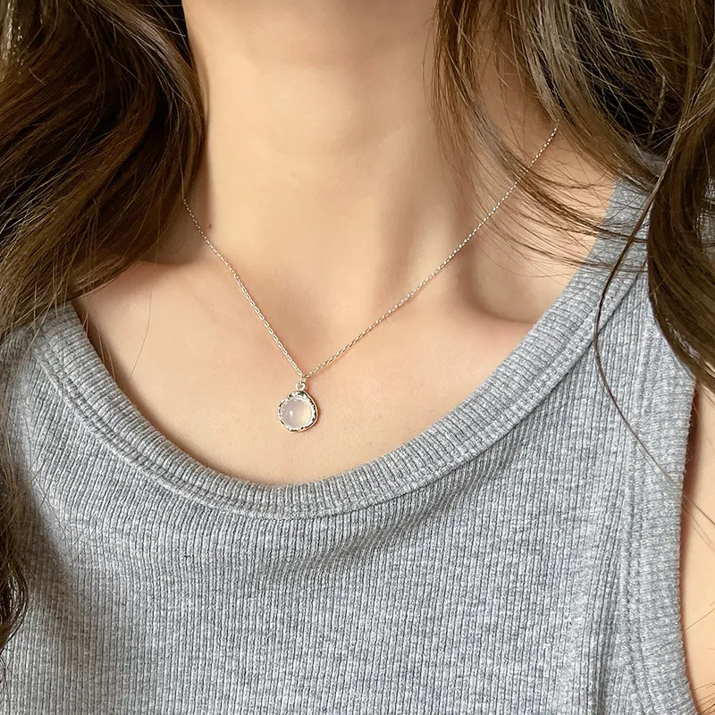 Ascending Chalcedony Jade Necklaces Women's-2