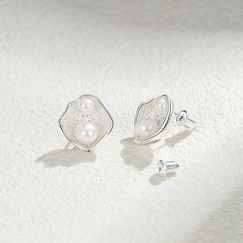 Ascending S925 Silver Stud Earrings Women's-3
