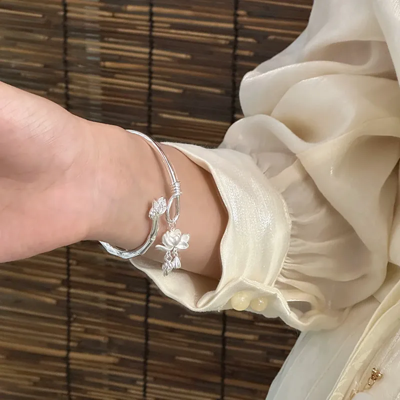 Ascending S999 Fine Silver Sterling Silver Bracelets Women's-5