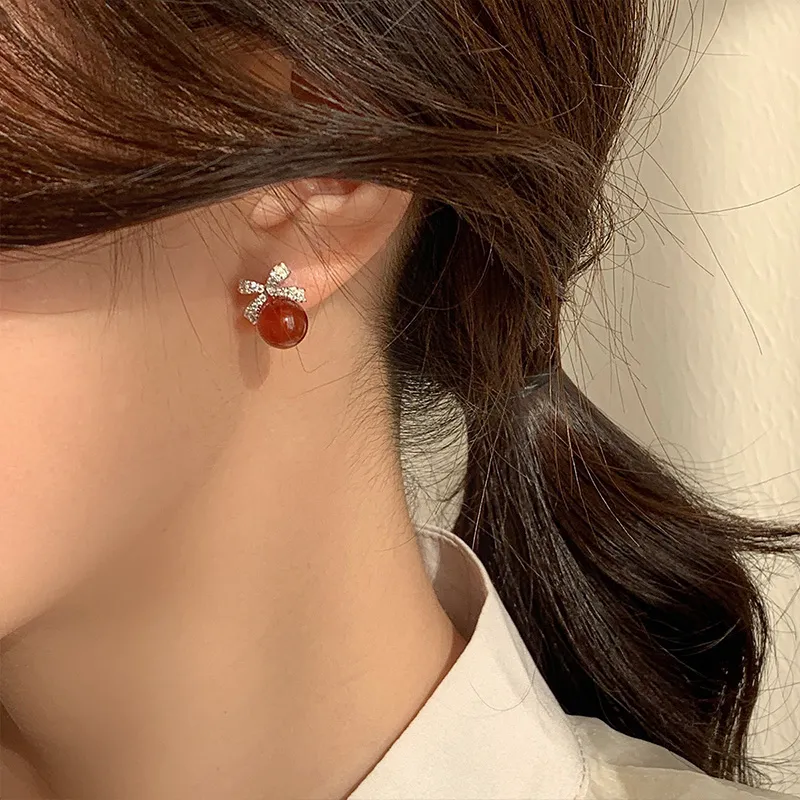 Ascending Agate Stud Earrings Women's-2