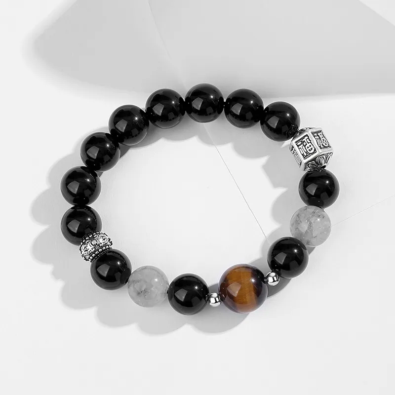 Ascending Obsidian Bracelets Unisex-2